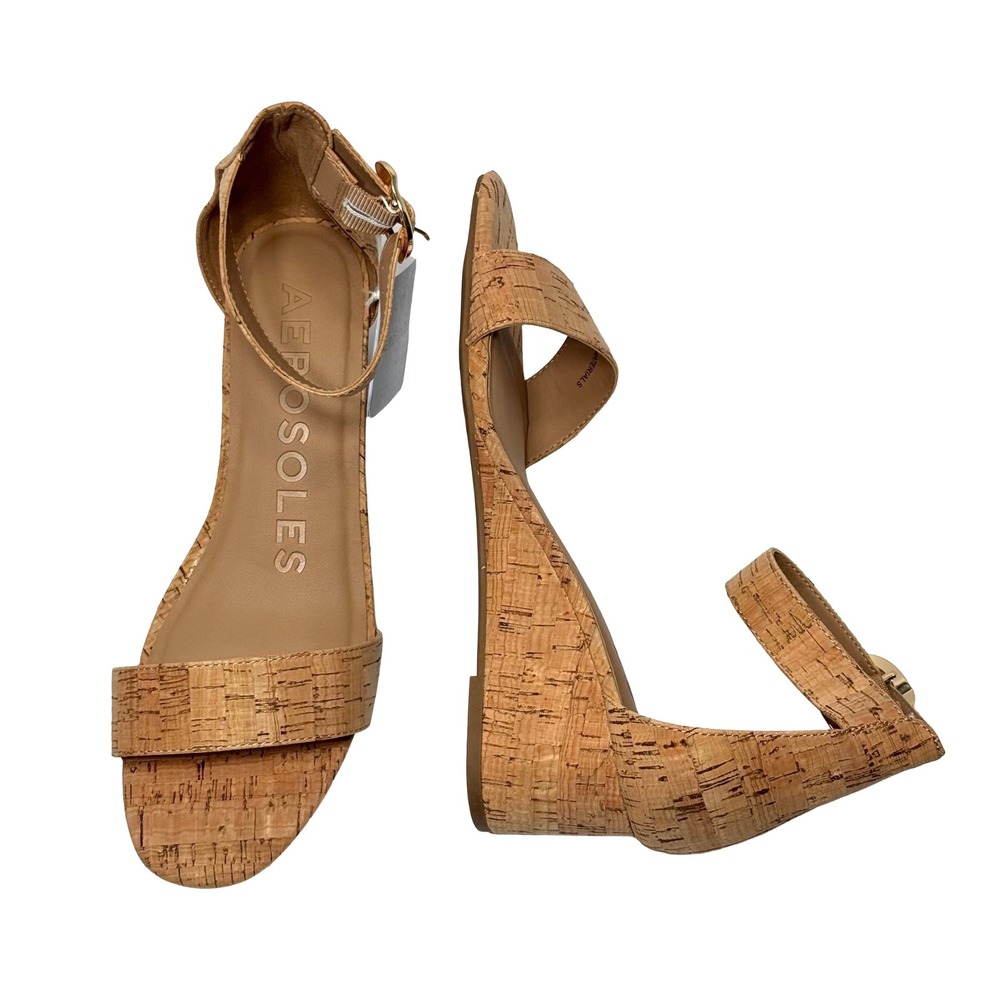 Aerosoles Willis Womens Cork Wedge Sandals Ankle Strap Comfort Size 7 Boho NWT - Picture 9 of 16